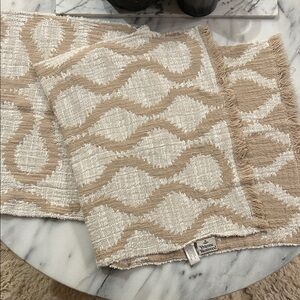 Vivienne Westwood Textured Beige and Cream Table Scarf approx 80 x16